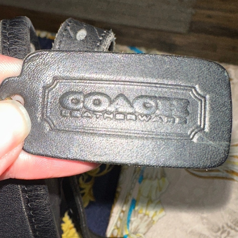 Coach Saddlery Bag Black Leather NYC 1980s Rare Turnlock Crossbody Brass Hangtag - Picture 11 of 11